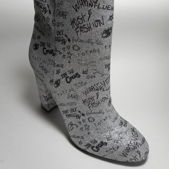 NEW SAM ELDELMEN Silver Retro Club Style Ankle Boots - Picture 3 of 8